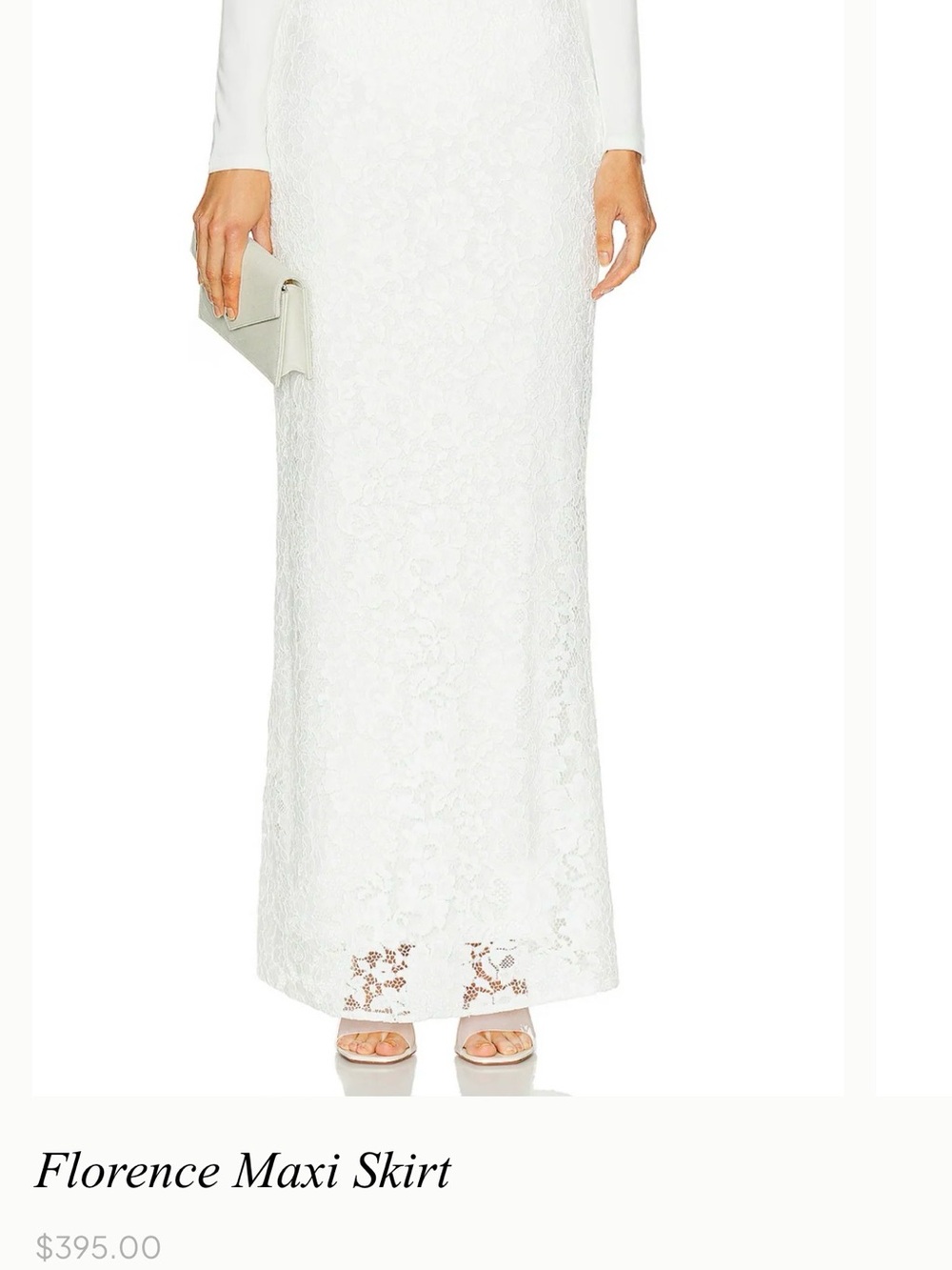 New Sans Faff Florence Elegant Wedding White Lace Maxi Skirt Large